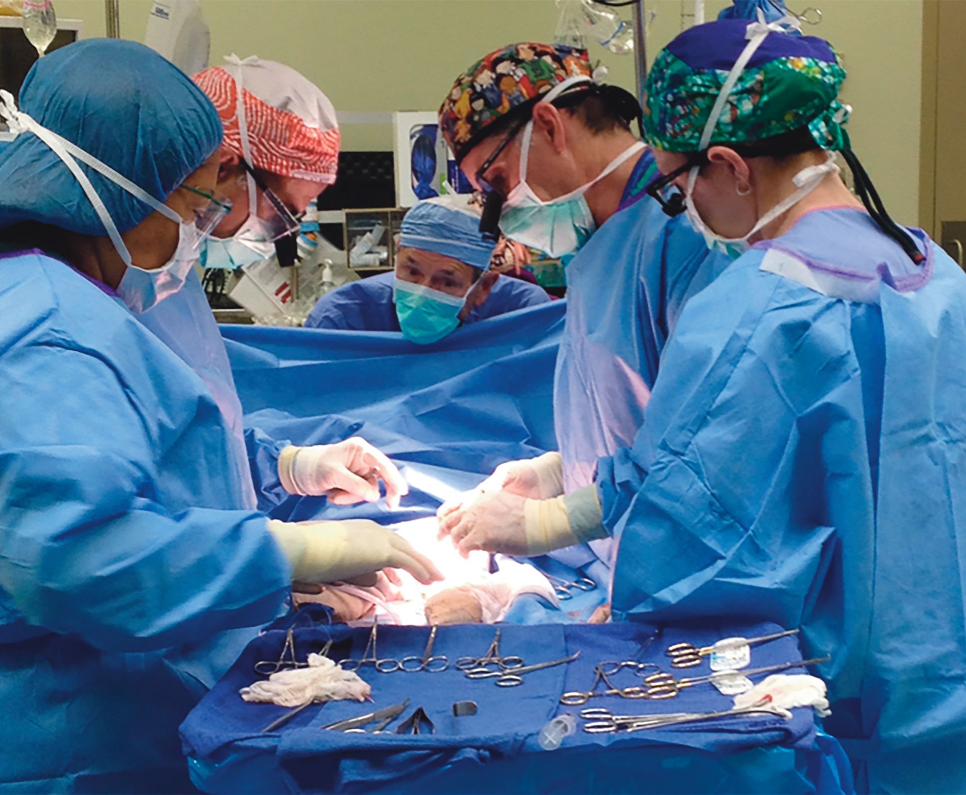 Doctors performing surgery