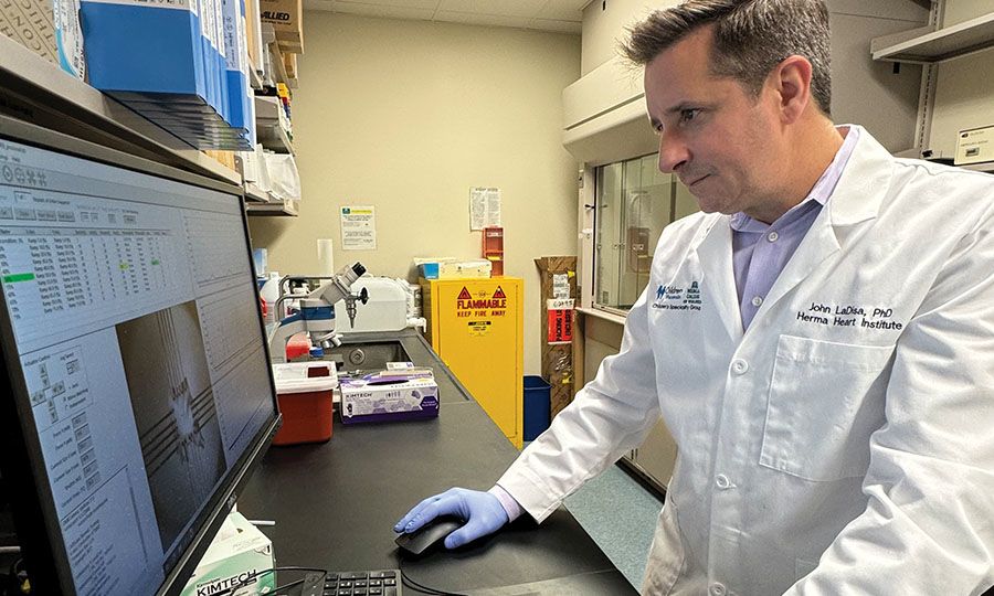 Photo of John LaDisa in the lab