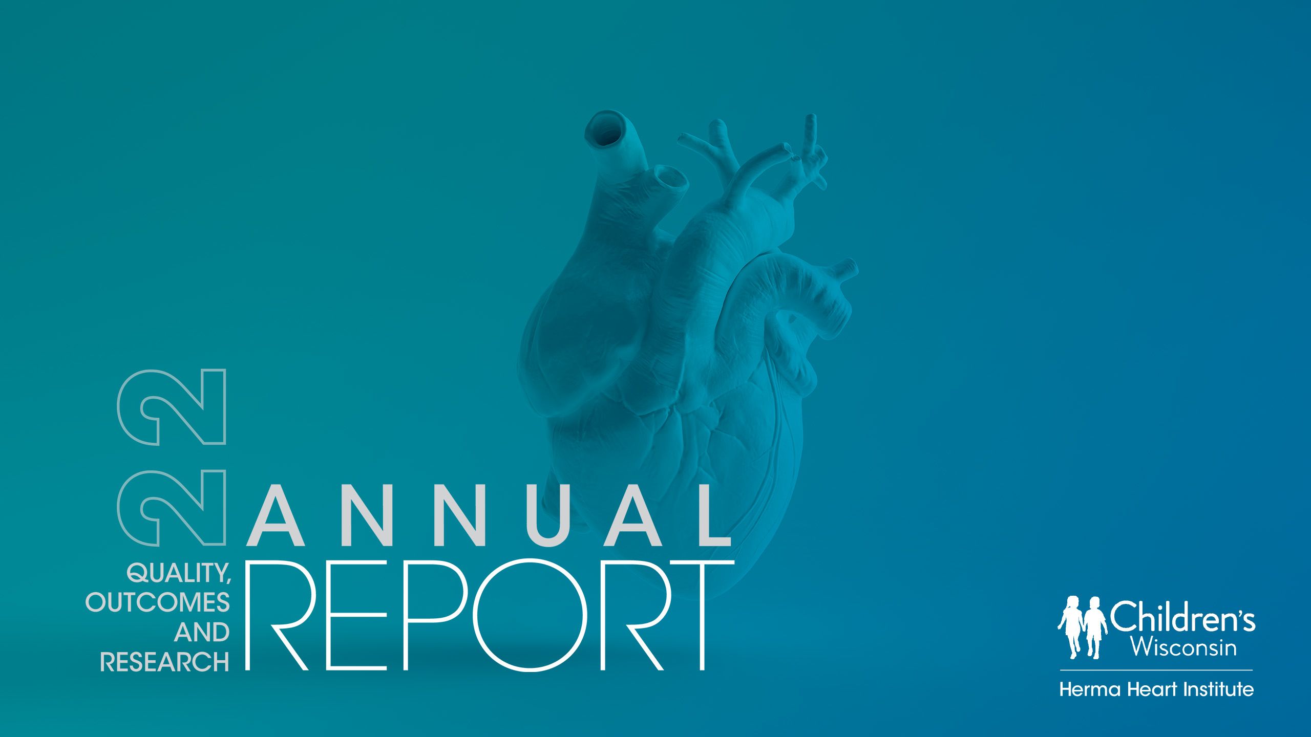 3D view of human heart on blue background with the writing 2022 annual report